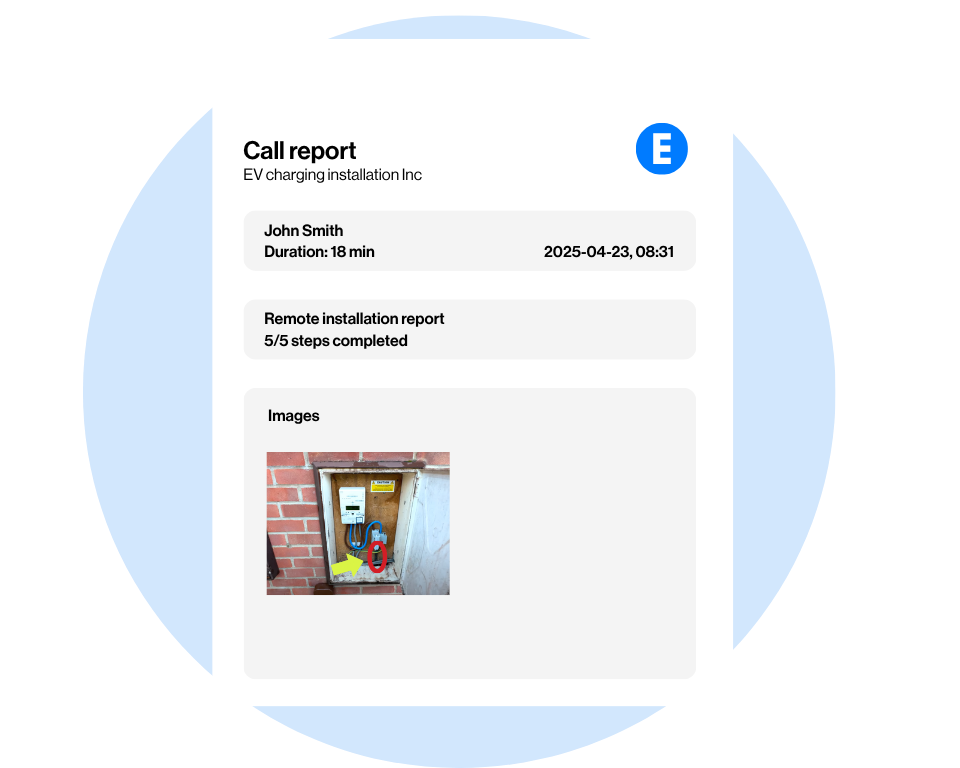 EV charging installation documentation